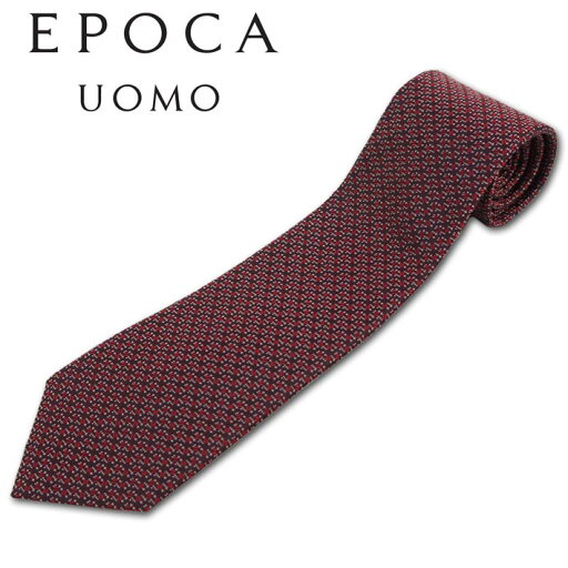 エポカウォモ EPOCA UOMO シルク 幾何学柄 ネクタイ バーガンディ系 メンズ 日本製 エポカウォモ EPOCA UOMO シルク 幾何学柄 ネクタイ バーガンディ系 メンズ 日本製
