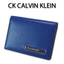 カルバン・クライン 定期入れ メンズ CKカルバンクライン CK CALVIN KLEIN 牛革 定期入れ パスケース ポリッシュ メンズ ネイビー 紺 定価9,900円 キップレザー ガラスレザー バイアスカット 特価