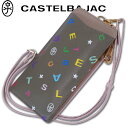 カステルバジャック CASTELBAJAC 牛革 スマホショルダー ライラ レディース トープ 本革 レザー モノグラム ロゴ スマホポーチ スマホバッグ サコッシュ ミニショルダーバッグ ポーチ バッグインバッグ キャッシュレス 財布 定価18,700円