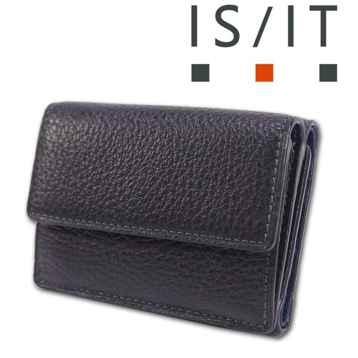 イズイット IS/IT 牛革 三つ折り財布 ウエスト ブラック 黒 メンズ 定価12,100円 コン