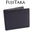 フジタカ FUJITAKA カーフレザー 二つ折り財布 メンズ ブラック 日本製 サンプル品 牛革 30代 40代 50代 デュプイ社(4)