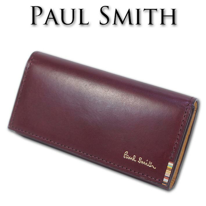 ポールスミス Paul Smith マルチストライプタブ 牛革 キーケース ワイン系 メンズ 4連 レザー 箱付き プレゼント ギフト 無料ラッピング可能の商品画像