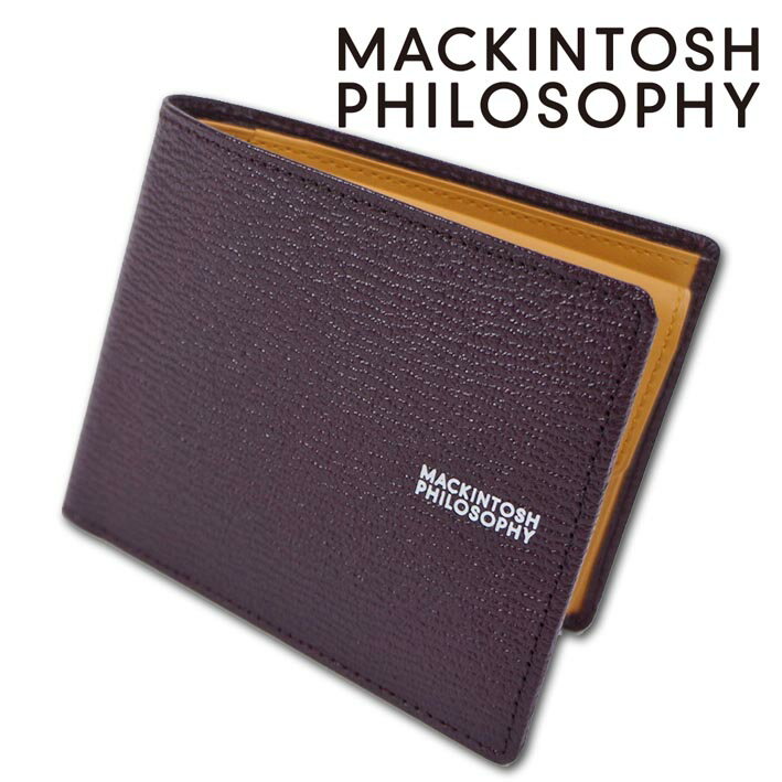 M - マッキントッシュフィロソフィー MACKINTOSH PHILOSOPHY 牛革 二つ折り財布 ロイヤル メンズ ワイン 日本製 定価20,900円 レザー プレゼント ギフト 無料ラッピング可能