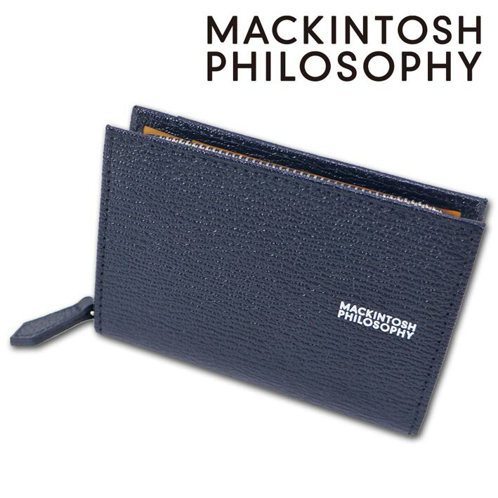 マッキントッシュフィロソフィー MACKINTOSH PHILOSOPHY 牛革 BOX 小銭入れ ロイヤル メンズ ネイビー 紺 日本製 定価18,700円 レザー パスケース プレゼント ギフト 無料ラッピング可能