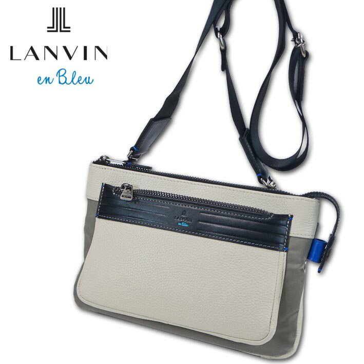 Rakuten - ランバンオンブルー ショルダーバッグ 兼 クラッチバッグ レイト 511101 メンズ ホワイト系 LANVIN en Bleu セカンドバッグ レザー 軽量 レザー 新品 正規品 定価27,500円