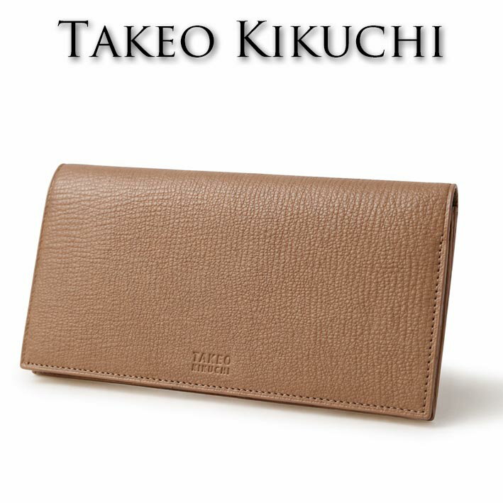 タケオキクチ クラーク 長財布 純札 札入れ 山羊革 ゴートレザー 744615 TAKEO KIKUCHI トープ メンズ 新品 未使用 箱付き 薄型 軽量 キャッシュレス プレゼント ギフト 無料ラッピング可能