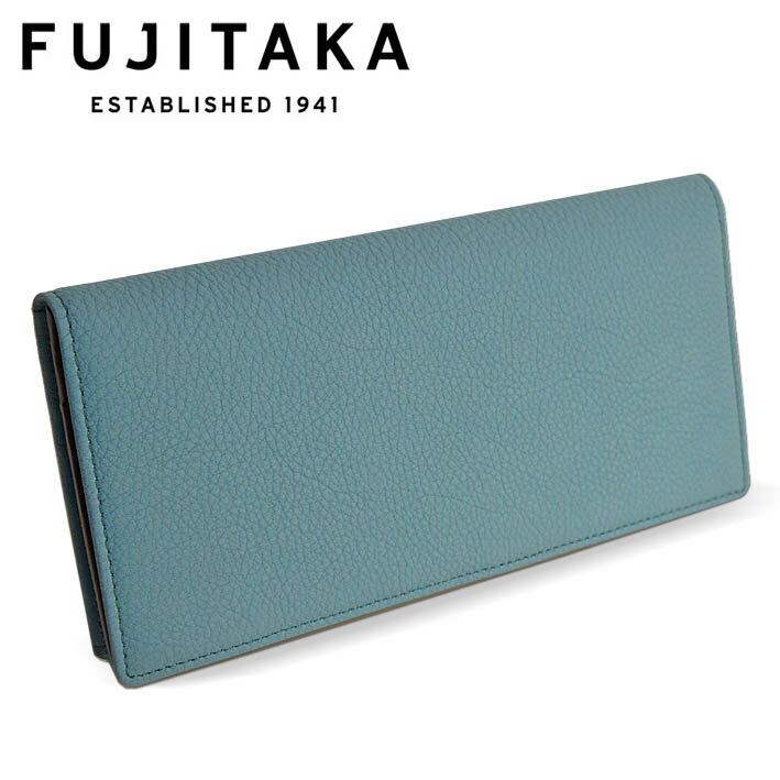B, C, D, G, J, L, S, T, Z - フジタカ カーフレザー 長財布 バブル 639606 FUJITAKA 日本製 ブルー系 青 牛革 デュプイ社 高級 ヌメ革 定価35,200円 新品 未使用 無料ラッピング可能