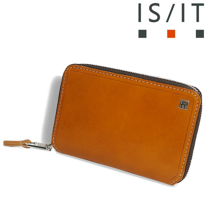 Rakuten - イズイット ラウンドファスナー 二つ折り財布 セミ長財布 ルチード 958605 IS/IT キャメル系 メンズ イタリアンレザー 牛革 ISIT プレゼント ギフト 無料ラッピング可能 新品 未使用