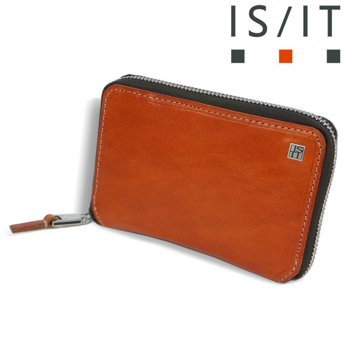 Rakuten - イズイット ラウンドファスナー 二つ折り財布 セミ長財布 ルチード 958605 IS/IT ブラウン系 メンズ イタリアンレザー 牛革 ISIT プレゼント ギフト 無料ラッピング可能 新品 未使用