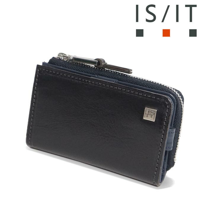 Rakuten - イズイット キーケース コインケース ルチード 958603 IS/IT ブラック 黒 メンズ イタリアンレザー 牛革 ISIT スマートキー プレゼント ギフト 無料ラッピング可能 新品 未使用