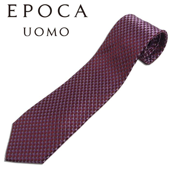 Rakuten - エポカウォモ EPOCA UOMO シルク マイクロチェック ネクタイ パープル系 紫 メンズ 日本製 プレゼント ギフト エポカ・ウォモ フォーマル 無料ラッピング可能