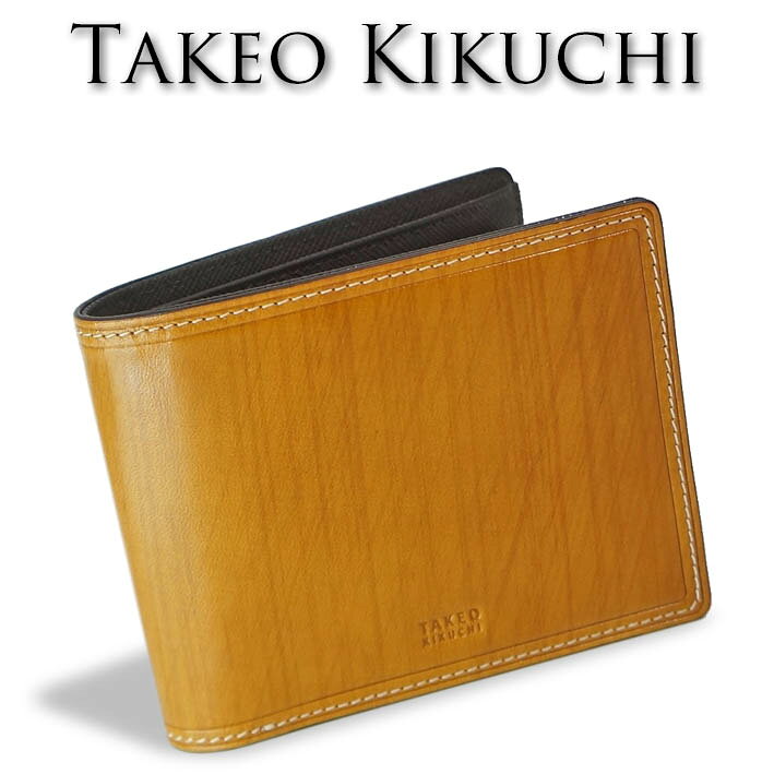 タケオキクチ 二つ折り財布 シーズン 726614 TAKEO KIKUCHI キャメル メンズ 定価17,600円 エイジング レザー 牛革 プレゼント ギフト 無料ラッピング可能 新品 未使用 キクチタケオ タケオ・キクチ