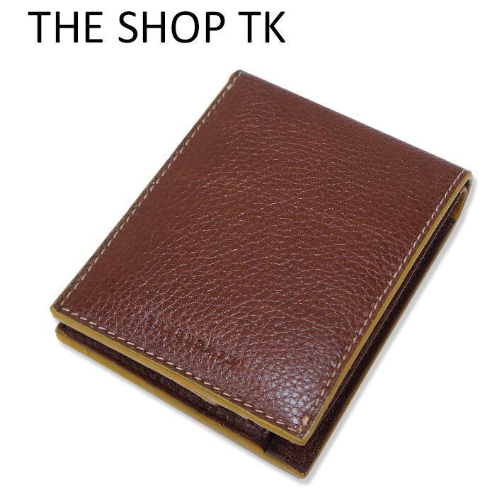 展示品 箱なし タケオキクチ THE SHOP TK 牛革 二つ折り財布 ヴィーノ メンズ ブラウン 茶 本革 レザー イタリアンレザー