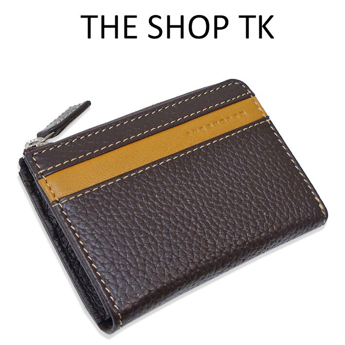 無盒 TAKEO KIKUCHI THE SHOP TK 牛皮 零錢包 巧克力色 深棕色 男款 THE SHOP TK 皮革 附鑰匙圈