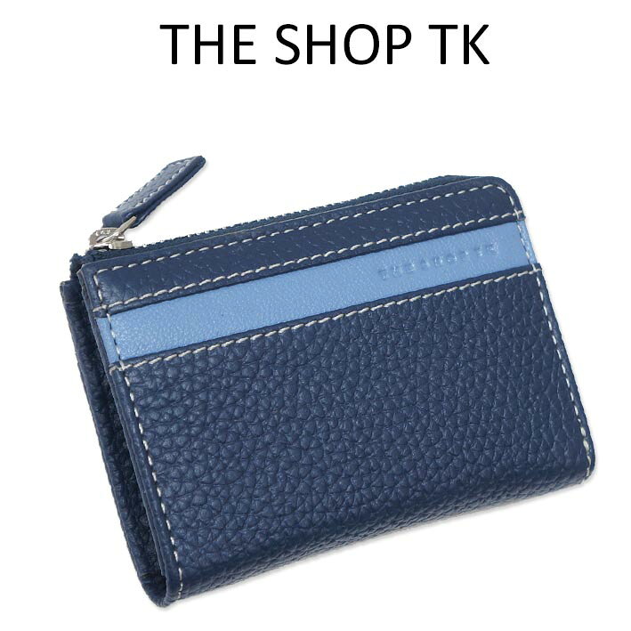 箱なし タケオキクチ THE SHOP TK 牛革 コインケース 小銭入れ ネイビー 紺 ブルー メンズ ザショップティーケー レザー キーリング付き