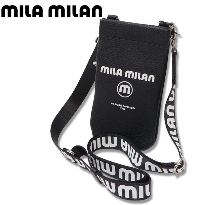 Rakuten - ミラミラン スマホショルダーバッグ コルソ 250101 mila milan メンズ レディース ブラック 黒 定価8,800円 ミラショーン mila schon コンパクト スマホバッグ ショルダーポーチ スマホポーチ スマホポシェット サコッシュ カジュアル ミラ・ミラン 軽量 防水 新品 未使用