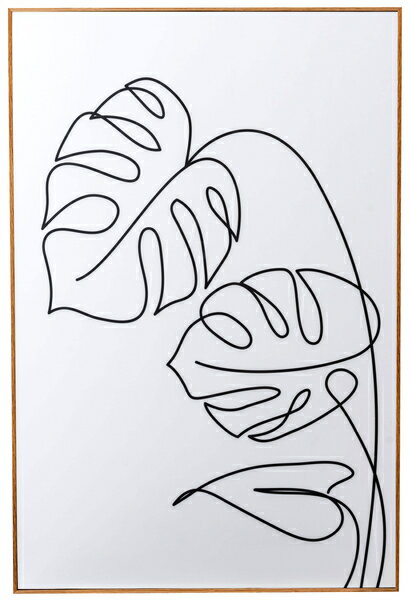 乐天商城 - アートパネル モンステラ 60×40 縦60 横40 約A2サイズ 壁掛け アート おしゃれ シンプル ナチュラル 絵 絵画 モダン モノクロ