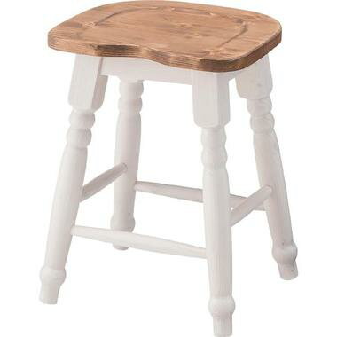 乐天商城 - スツール 腰掛け ホワイト 幅35 奥行30 高さ45 木製 天然木 フレンチ カントリー風 おしゃれ シンプル ナチュラル 椅子 イス 完成品