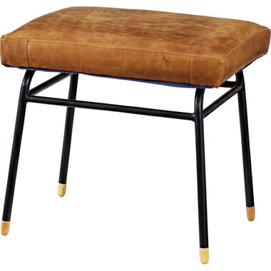乐天商城 - スツール ブラウン 四角 角型 幅50 奥行37 高さ47 本革 レザー スチール おしゃれ シンプル アメリカン カジュアル レトロ チェア 椅子 イス 腰掛け 完成品