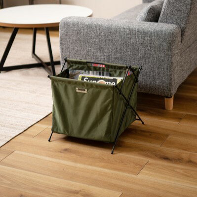 仕切り付き収納バスケット Sサイズ 収納ボックス 折りたたみ グリーン 幅36.5 奥行40 高さ37.5cm スチ..