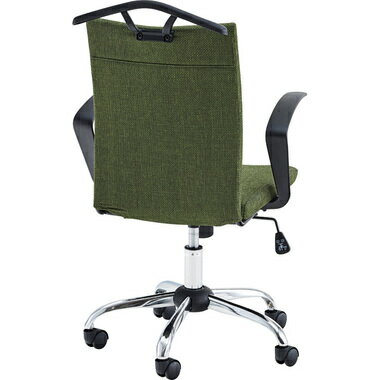 オフィスチェア グリーン キャスター付き リモートワーク 高さ調節 洋服掛け ファブリック おしゃれ シンプル パソコンチェア イス 椅子 [3]