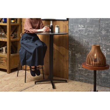 スチールテーブル ハイテーブル カウンター 円型 サークル ブラック 黒 直径60 高さ93.5 スチール シンプル おしゃれ オフィス 店舗 カフェ [3]