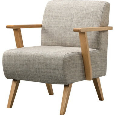 モティ 一人掛け アームチェア ナチュラル 幅61 奥行66 高さ72 座面高40 ファブリック コットン 天然木 シンプル 北欧 おしゃれ 完成品(3)