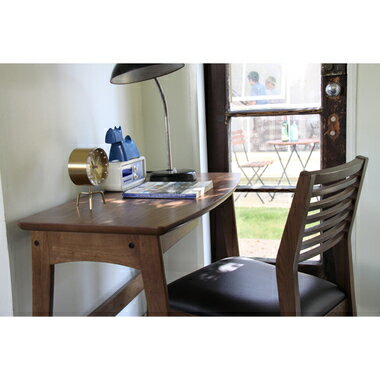 デスク 幅90 奥行45 高さ70 木製 ウォルナット 引き出し 収納 おしゃれ 北欧 シンプル モダン テーブル パソコンデスク 作業 ミシン 読書 書斎 [3]