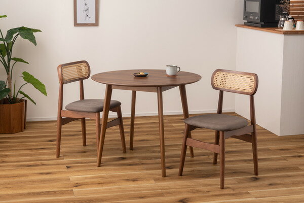 乐天商城 - ラウンドテーブル 円形 丸型 ダイニングテーブル 1〜2人用 ブラウン 茶 直径90 高さ72 木製 天然木 コンパクト シンプル