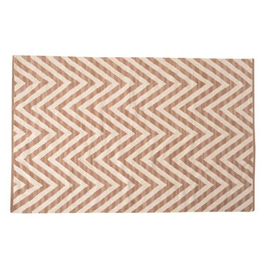 ラグ 幾何学模様 ベージュ 170×230 幅170 奥行230 長方形 天然コットン ホットカーペット対応 大判 大きめ カジュアル モダン 北欧
