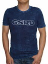 ジースター ロゥ 服 メンズ ジースターロウ G-STAR RAW 半袖Tシャツ インディゴ スリム D10486 メンズ 夏物 ジースターロゥ ブルー ネイビー 青 ブリーチ加工