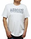 【中古】アルマーニ エクスチェンジ ARMANI EXCHANGE 半袖Tシャツ 白 黒 8NZTNQ メンズ ホワイト ブラック 夏物