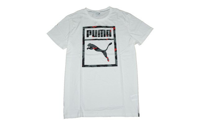 【中古】プーマ PUMA 半袖Tシャツ 白 XL 迷彩 メンズ ホワイト 夏物 スポーツ