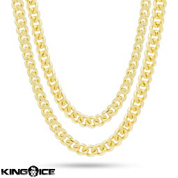 King Ice キングアイス ネックレス ゴールド マイアミキューバンチェーン セット商品 "8mm 14K Gold Miami Cuban Choker Set" ペンダント ジュエリー アクセサリー 金メッキ メンズ レディース 男性 女性 兼用 送料無料