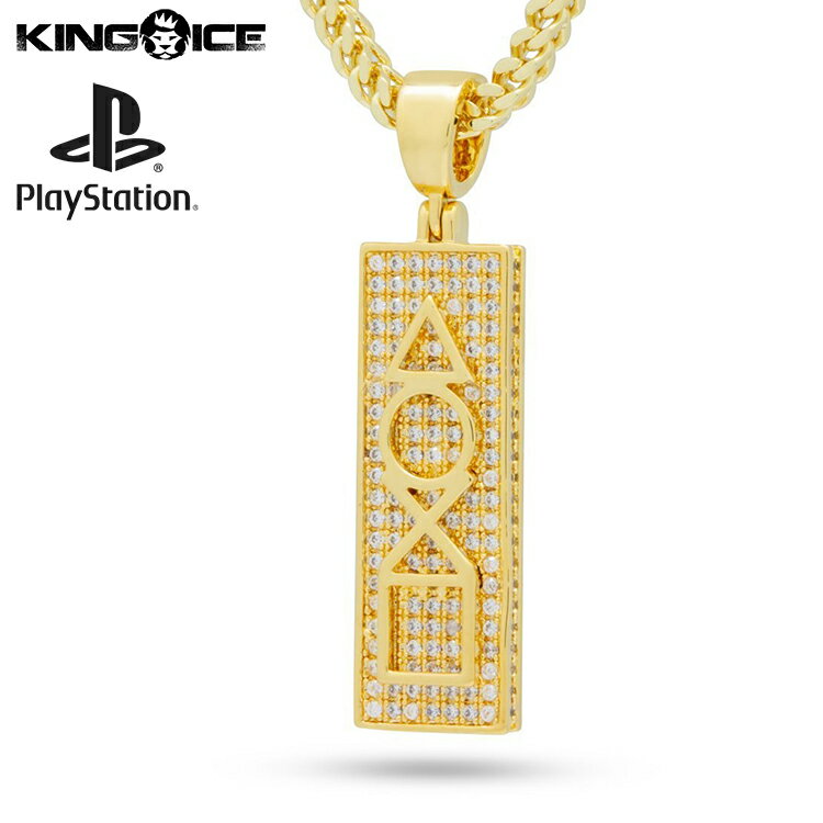 King Ice×PlayStation キングアイス プレイステーション ネックレス ゴールド VVS Diamond PS Buttons Necklace 人気ブランド アクセサリー 金メッキ メンズ レディース 男女兼用 送料無料