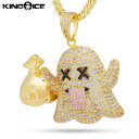 King Ice キングアイス ネックレス ゴールド マネーゴースト 絵文字モチーフ VVS ダイヤモンド 14K Gold Money Ghost Emoji Necklace 人気ブランド アクセサリー 金メッキ メンズ レディース 男女兼用 送料無料