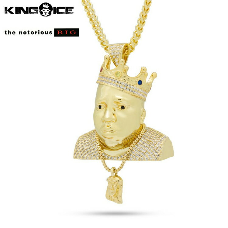 King Ice×Notorious B.I.G. キングアイス ノトーリアス ビギー ネックレス ゴールド ジルコニアストーン ホワイトストーン 