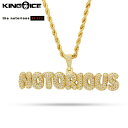 King Ice×Notorious B.I.G. キングアイス ノトーリアス ビギー ネックレス ジルコニア ホワイトストーン "Notorious Necklace" 人気ブランド アクセサリー 金メッキ メンズ レディース 男女兼用