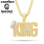 King Ice×Designed by Snoop Dogg キングアイス スヌープドッグ ネックレス ゴールド ジルコニアストーン "The Crowned King Necklace" 人気ブランド アクセサリー 金メッキ メンズ レディース 男女兼用 送料無料