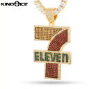 Slurpee x King Ice キングアイス スラーピー セブンイレブン ロゴ ネックレス ゴールド VVS Diamond Iced 7-Eleven Logo Necklace 人気ブランド アクセサリー 金メッキ メンズ レディース ユニセックス