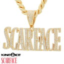 Scarface×King Ice スカーフェイス キングアイス ネックレス ゴールド VVS Diamond ホワイトストーン Scarface Logo Necklace 人気ブランド アクセサリー 金メッキ メンズ レディース 男女兼用 送料無料