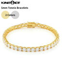 King Ice キングアイス テニスチェーン ブレスレット 腕輪 ゴールド シルバー 5mm Single Row Tennis Bracelets VVS Diamond 人気ブランド アクセサリー 金メッキ メンズ レディース 男女兼用 送料無料