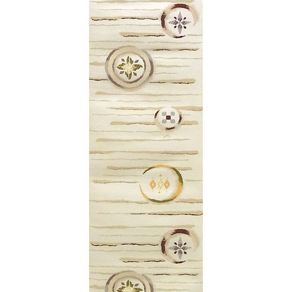 半幅帯 正絹 陶彩美丸紋 白系 京玉響 西陣織の商品画像