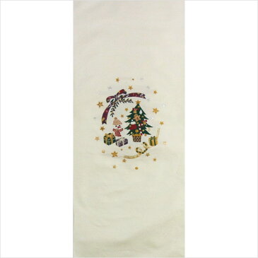 名古屋帯 正絹 白 クリスマス 「クリスマスツリー」 クリーム 京玉響 西陣織