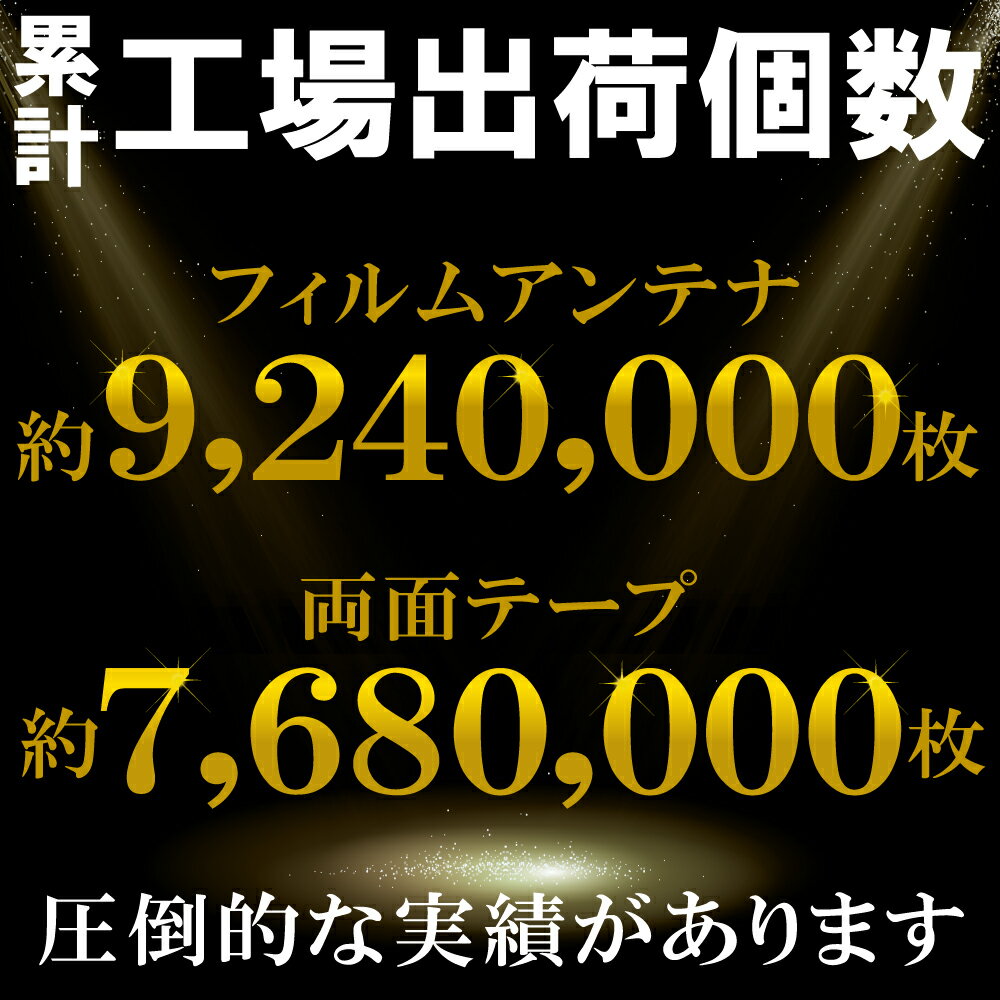 フィルムアンテナ 4枚 & 強力 3M 両面テープ 4枚 セット 地デジ ワンセグ フルセグ 補修用 パナソニック Panasonic CN-S310WD テレビ受信