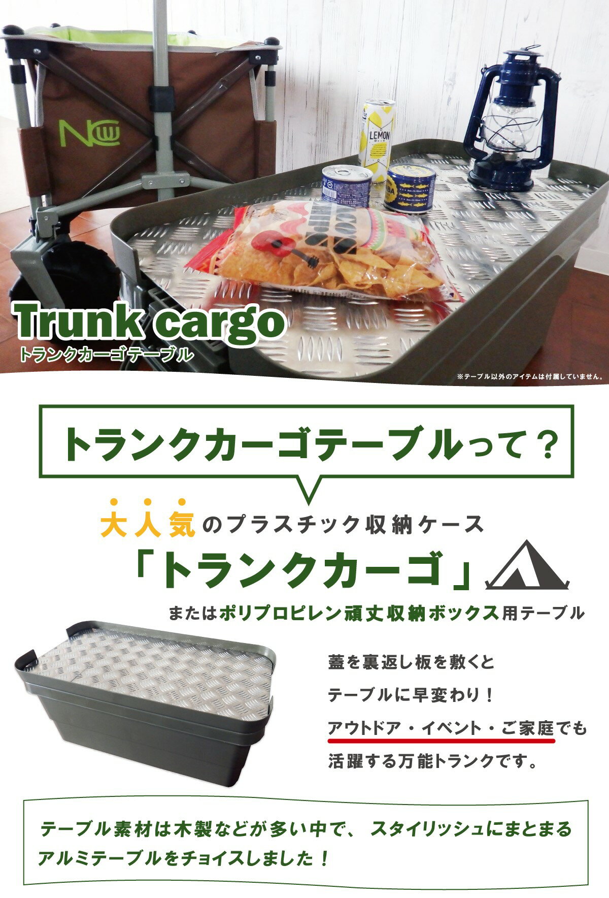 トランクカーゴ 兼用 アルミ 天板 縞板 3枚セット テーブルトップ 50L用 トラスコ 無印良品 リス キャンプ アウトドア 収納ケース ボックス 縞模様 頑丈ボックス通販格安セール情報 楽天 通販