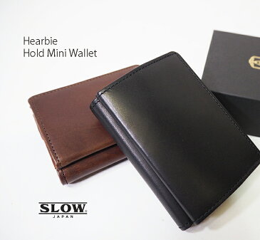 【店内最大34倍ポイント】SLOW スロウ サイフ 牛革 本革 日本製 レザー ハービー ホールドミニウオレット hearbie Hold mini wallet　コンパクト 三つ折り財布　S07391