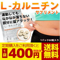 【定期購入】【500円サプリ】L-カルニチン【60粒】コエンザイムQ10、カテキン配合!ダイエッター必携燃焼系