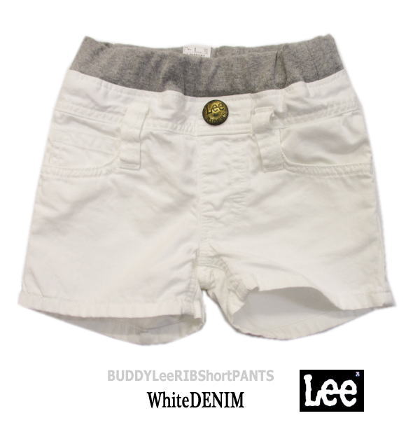 【 50%off Sale!! 】Lee GIRLS リーガールズ 雰囲気あります。 BUDDY Lee デニム ショートパンツ ラクラク〜 RIB ウエストパンツ 白 ホワイト デニム 履きやすい Lee キッズ 再入荷 定番 人気（100cm）在庫限り お得 セール 69601R-618