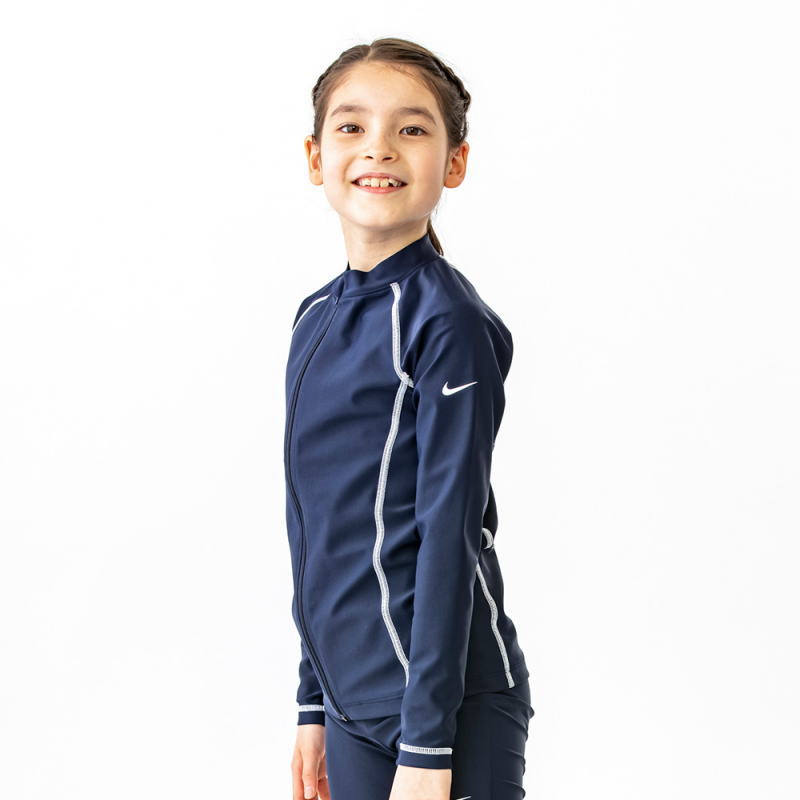 送料無料!! 30%off Sale!! NIKE ナイキ GIRLS UV 便利 フルジップ ラッシュガード ...